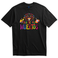 Playera negra Día de los Muertos arcoíris con calavera de charro