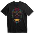 Playera negra calavera filigrana multicolor