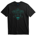 Playera negra calavera de charro filigrana turquesa