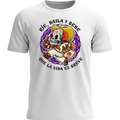 Playera blanca Ríe baila y bebe calavera fiestera