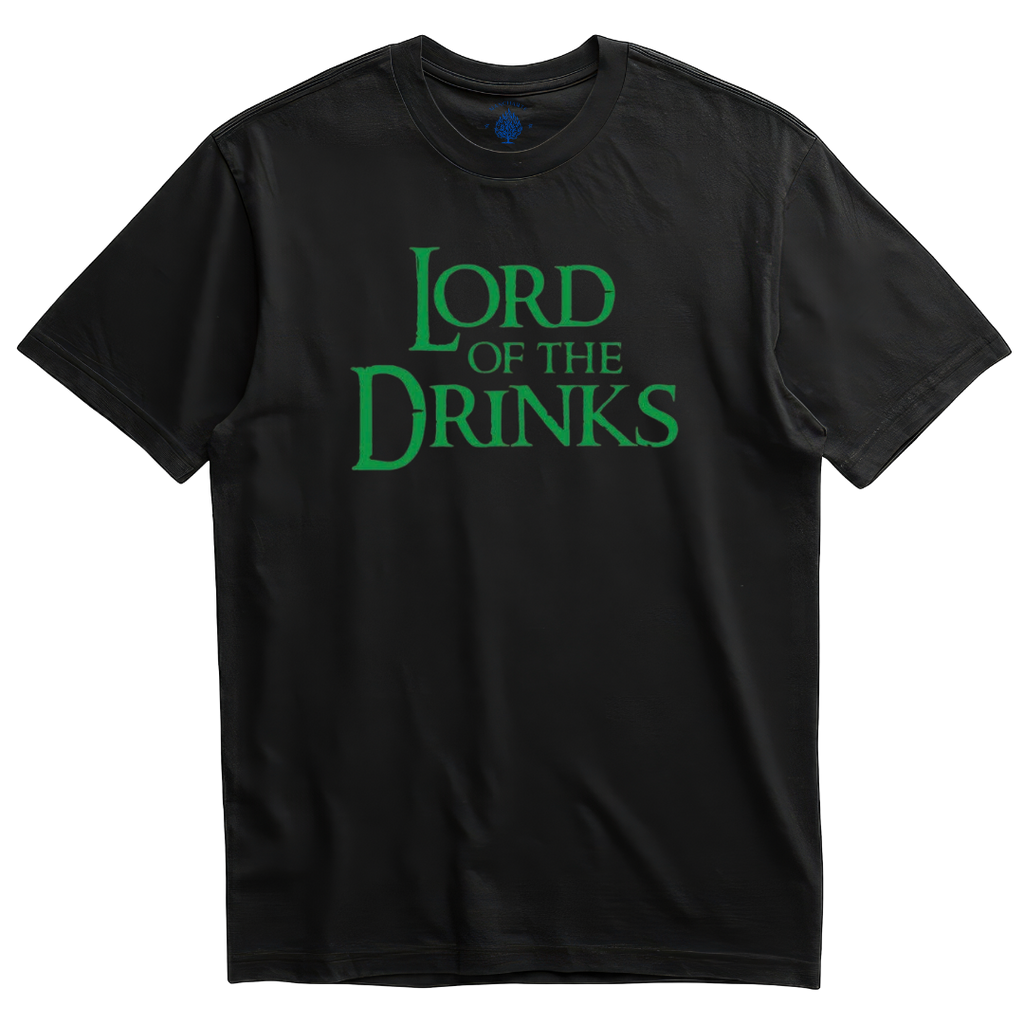 playera con diseño divertido Lord of the drinks ideal para festejos y regalos divertidos