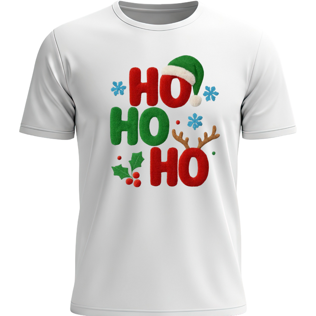 playera navideña con gorro de duende de santa, ideal para intercambios navideños y regalos