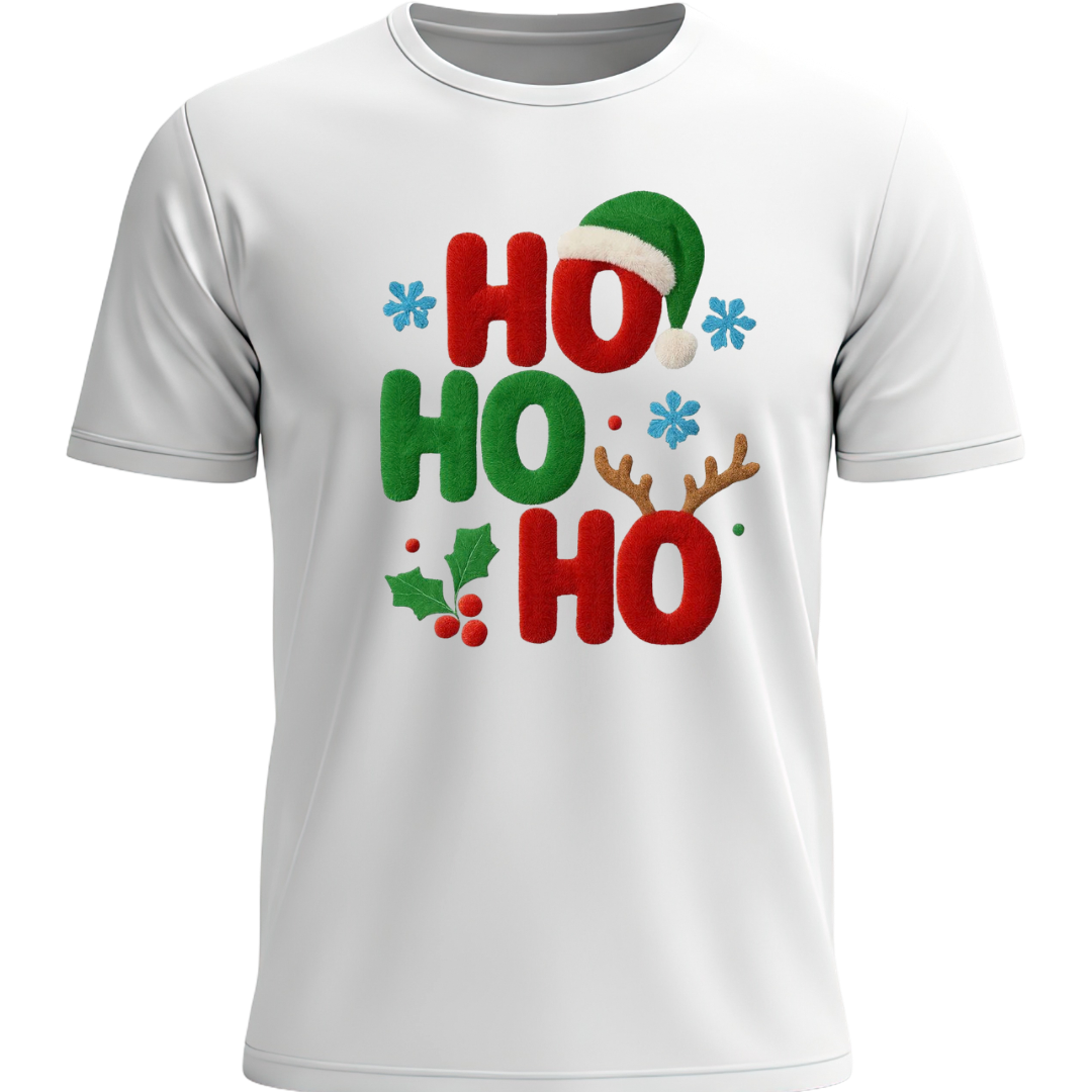 playera navideña con gorro de duende de santa, ideal para intercambios navideños y regalos
