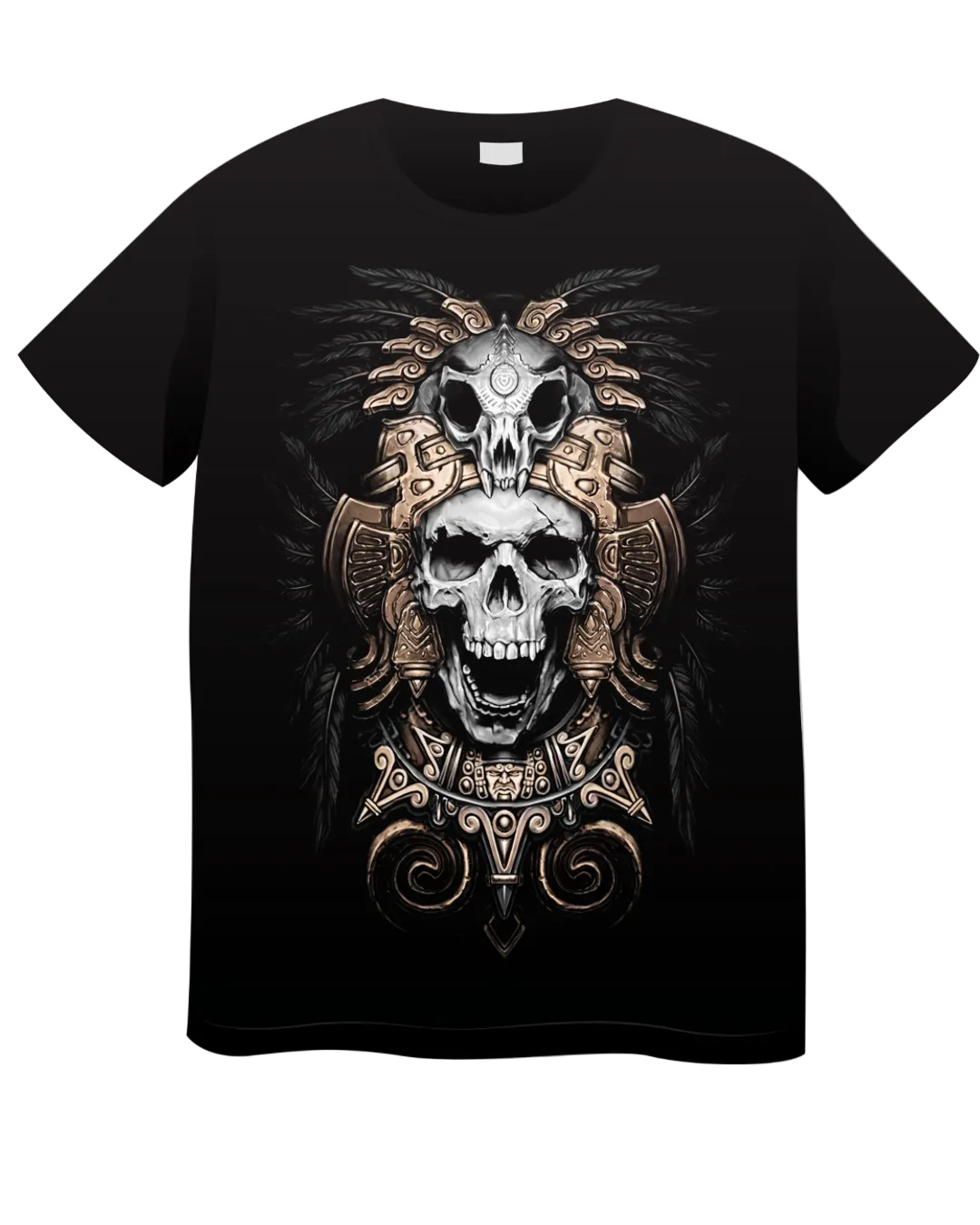 Calavera con penacho plumaje negro | Mancharte