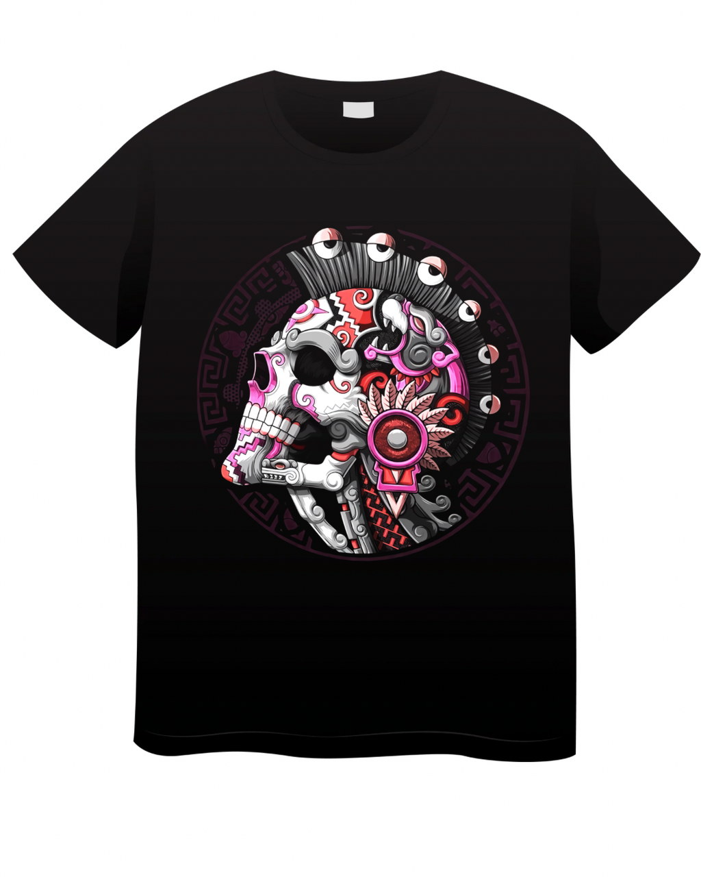 playera calavera mexicana con tonos rosas