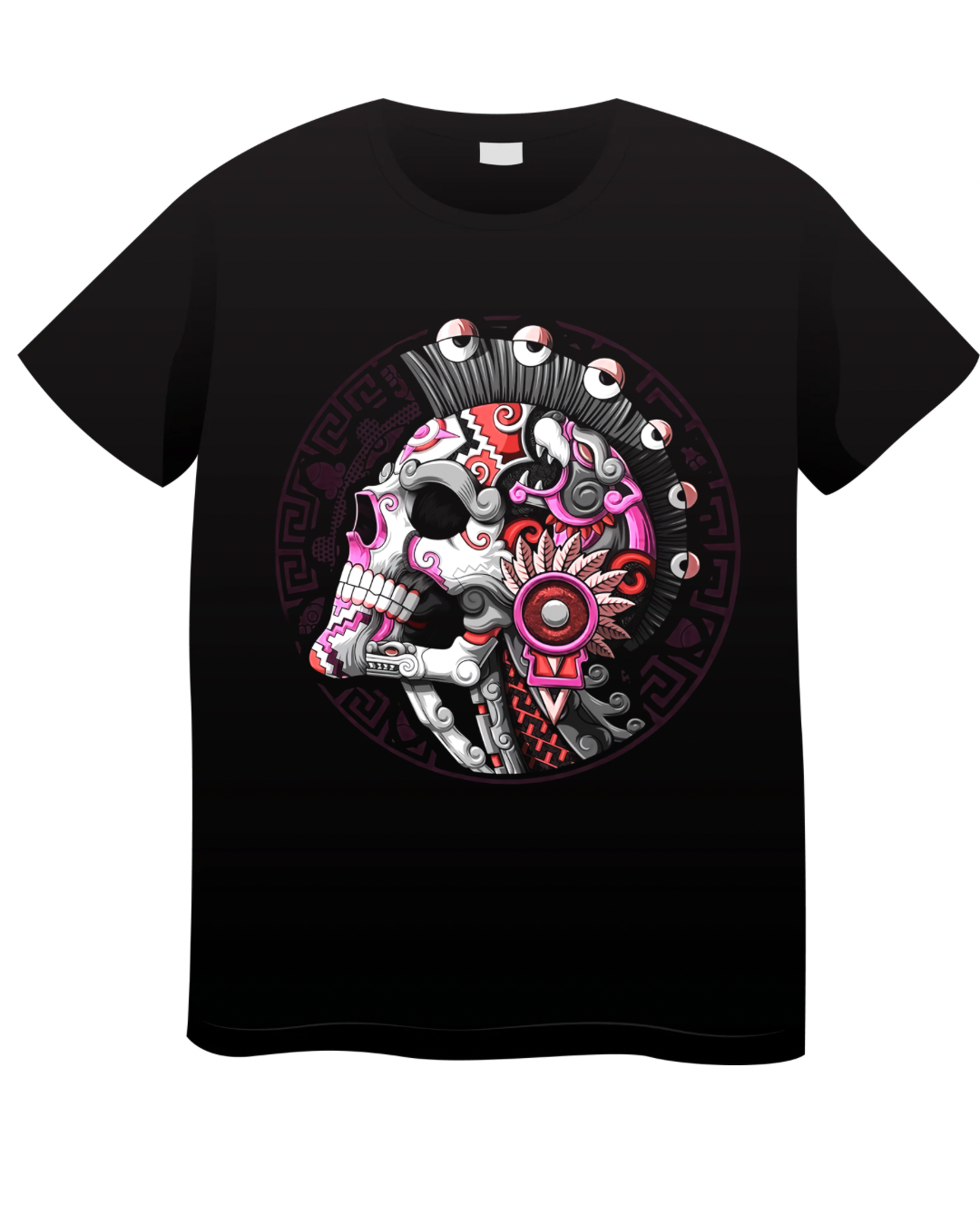 playera calavera mexicana con tonos rosas