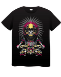Calavera con penacho y cuchillos de obsidiana