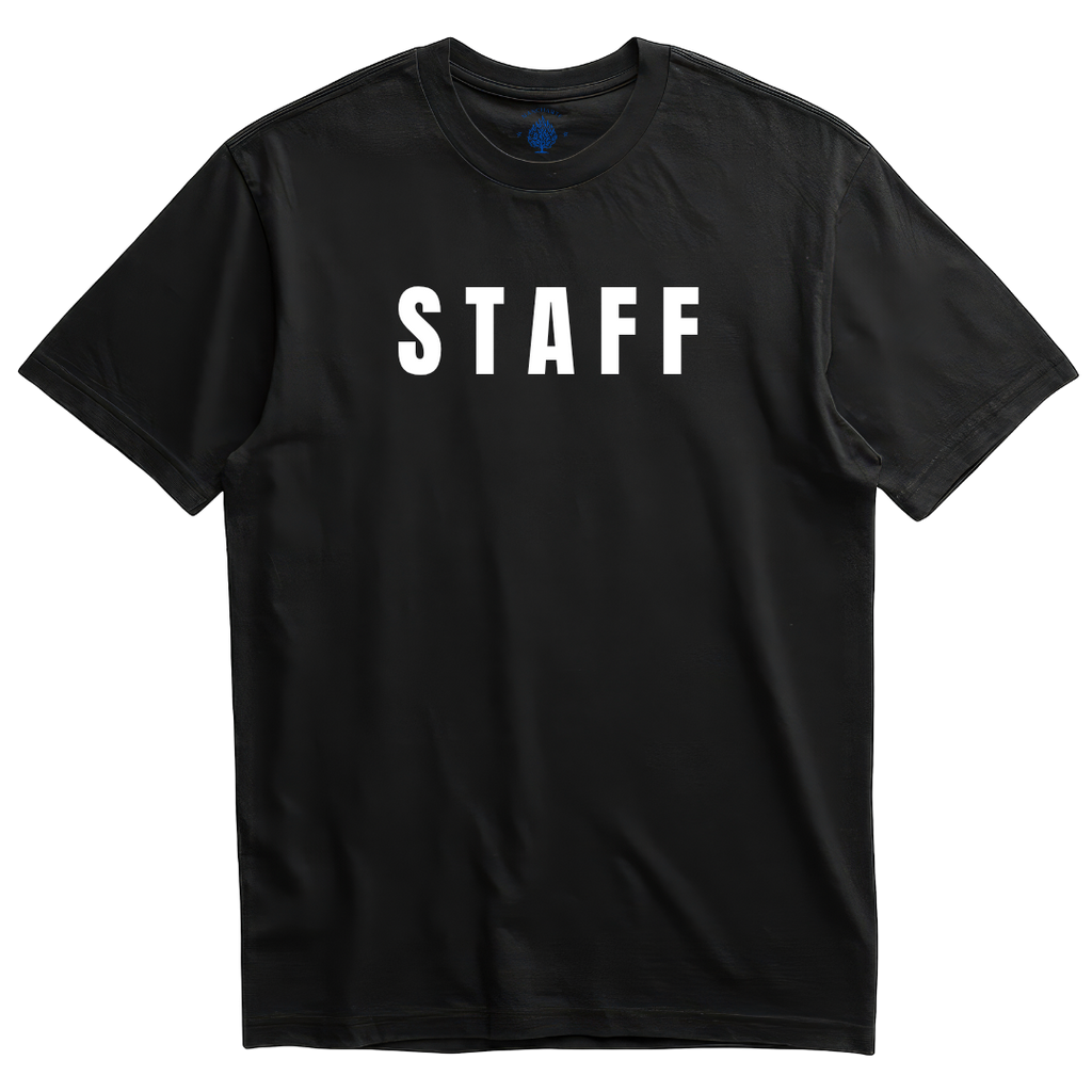 Playera para uniforme de equipo de trabajo, logo corporativo, marca o distintivo de tu STAFF