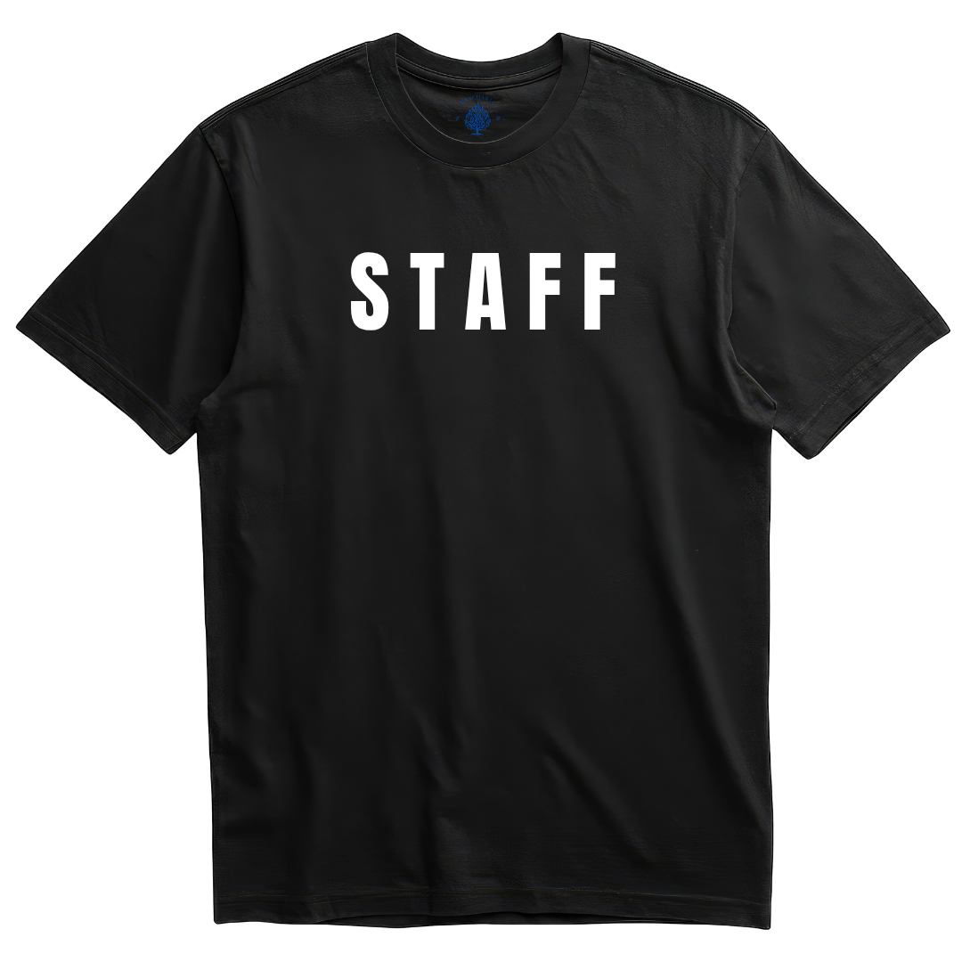Playera para uniforme de equipo de trabajo, logo corporativo, marca o distintivo de tu STAFF